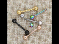 Load image into Gallery viewer, Nippel Piercing Set Brustwarzen Edelstahl Barbell Kordel
