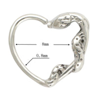 Load image into Gallery viewer, Nasenring Septum Piercing Edelstahl Herz Schlange
