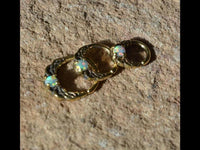Load image into Gallery viewer, Universal Piercing Ring Brass Opal weiß Knoten celtic
