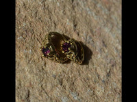 Load image into Gallery viewer, Universal Piercing Ring Brass Knoten celtic pink Kristall
