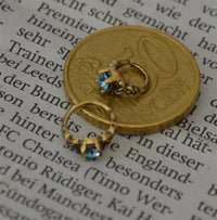 Load image into Gallery viewer, Universal Piercing Ring Brass Knoten celtic aqua Kristall
