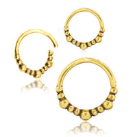 Load image into Gallery viewer, Universal Piercing Ring Brass Perlen Kugeln gold
