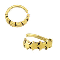 Load image into Gallery viewer, Universal Piercing Ring Messing gold Sterne
