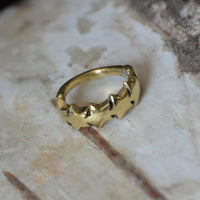 Load image into Gallery viewer, Universal Piercing Ring Messing gold Sterne
