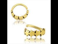 Load image into Gallery viewer, Universal Piercing Ring Messing gold Sterne
