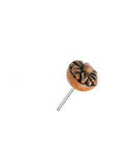 Load image into Gallery viewer, Gewindelose Piercing Enden 0.45mm Holz Blume 5mm
