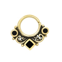 Load image into Gallery viewer, Piercing Ring Brass Kreise Raute Septum Ohrring
