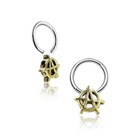 Load image into Gallery viewer, Piercing Klemmkugel Ring Brass Edelstahl Anarchie A
