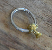 Load image into Gallery viewer, Piercing Klemmkugel Ring Brass Edelstahl Pilz 3D
