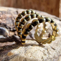 Load image into Gallery viewer, Ear cuff Dread Lock Bead Messing gold Kugeln
