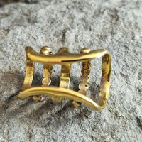 Load image into Gallery viewer, Ear cuff Dread Lock Bead Messing gold 5 Ringe
