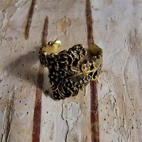 Load image into Gallery viewer, Ear cuff Dread Lock Bead Messing gold Blümchen
