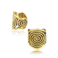 Load image into Gallery viewer, Ear cuff Dread Lock Bead Messing gold Spiralen
