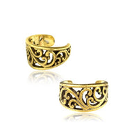 Load image into Gallery viewer, Ear cuff Dread Lock Bead Messing gold Schnörkel
