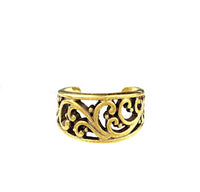 Load image into Gallery viewer, Ear cuff Dread Lock Bead Messing gold Schnörkel
