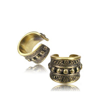 Load image into Gallery viewer, Ear cuff Dread Lock Bead Messing gold Tribal Dots
