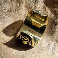 Load image into Gallery viewer, Ear cuff Dread Lock Bead Messing gold Tribal Dots
