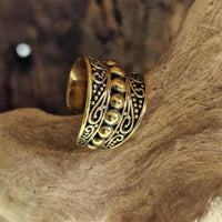 Load image into Gallery viewer, Ear cuff Dread Lock Bead Messing gold Tribal Dots
