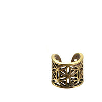 Load image into Gallery viewer, Ear cuff Dread Lock Bead Messing gold Blume des Lebens
