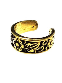 Load image into Gallery viewer, Ear cuff Dread Lock Bead Messing gold Blüten
