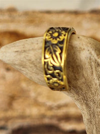 Load image into Gallery viewer, Ear cuff Dread Lock Bead Messing gold Blüten
