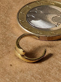 Load image into Gallery viewer, Ear cuff Dread Lock Bead Messing gold schmale Tropfen
