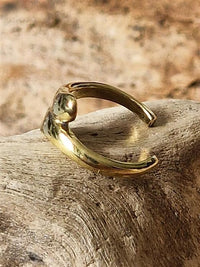 Load image into Gallery viewer, Ear cuff Dread Lock Bead Messing gold schmale Tropfen
