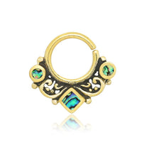 Load image into Gallery viewer, Piercing Ring Brass Kreise Raute Septum Ohrring
