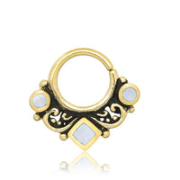 Load image into Gallery viewer, Piercing Ring Brass Kreise Raute Septum Ohrring
