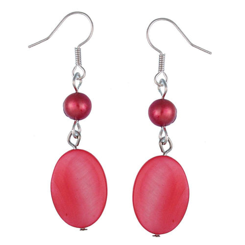 Perlmuttohrringe Perle rosa Perlmuttmuschel oval 925er Sterling Silber Ohrringe - chic - net.de