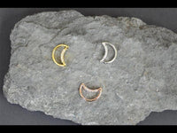 Cargar imagen en el visor de la galería, Piercing Edelstahl Ring für Nase Ohr Kristall Sichel - chic - net.de
