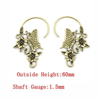 Load image into Gallery viewer, Piercing Messing Hook Ohrhänger 1.5mm Schmetterling Blumen - chic - net.de

