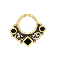Cargar imagen en el visor de la galería, Piercing Ring Brass Kreise Raute Septum Ohrring - chic - net.de
