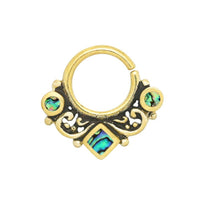 Cargar imagen en el visor de la galería, Piercing Ring Brass Kreise Raute Septum Ohrring - chic - net.de
