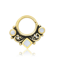 Cargar imagen en el visor de la galería, Piercing Ring Brass Kreise Raute Septum Ohrring - chic - net.de

