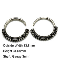 Load image into Gallery viewer, Piercing White Brass Hoop silber 3mm Creole Punkte Hook - chic - net.de
