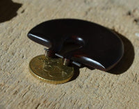 Load image into Gallery viewer, Pin Creolen Stick Ohrringe Holz Halbkreis 55mm breit - chic - net.de
