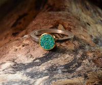 Load image into Gallery viewer, Ring Silber 925 vergoldet crushed Türkis Stein Kreis - chic - net.de
