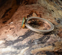 Load image into Gallery viewer, Ring Silber 925 vergoldet crushed Türkis Stein Kreis - chic - net.de
