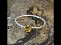 Load image into Gallery viewer, Ring Silber 925 vergoldet Kreis Streifen 1mm gebürstet - chic - net.de
