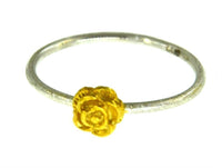 Load image into Gallery viewer, Ring Silber 925 vergoldet Rose filigran 1mm gebürstet - chic - net.de
