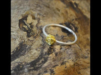 Load image into Gallery viewer, Ring Silber 925 vergoldet Rose filigran 1mm gebürstet - chic - net.de
