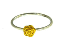 Load image into Gallery viewer, Ring Silber 925 vergoldet Rose filigran 1mm gebürstet - chic - net.de
