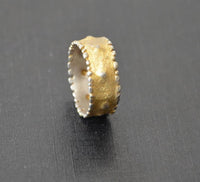 Load image into Gallery viewer, Ring vergoldet 925 Sterlingsilber Bandring Punkte - chic - net.de
