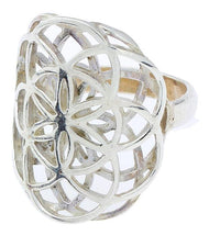 Load image into Gallery viewer, Ringe Blume des Lebens doppelt White Brass versilbert Silber Tribal Schmuck - chic - net.de
