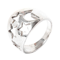 Load image into Gallery viewer, Ringe Nacht Sterne Mond 925 Sterling Silber breit massiv - chic - net.de

