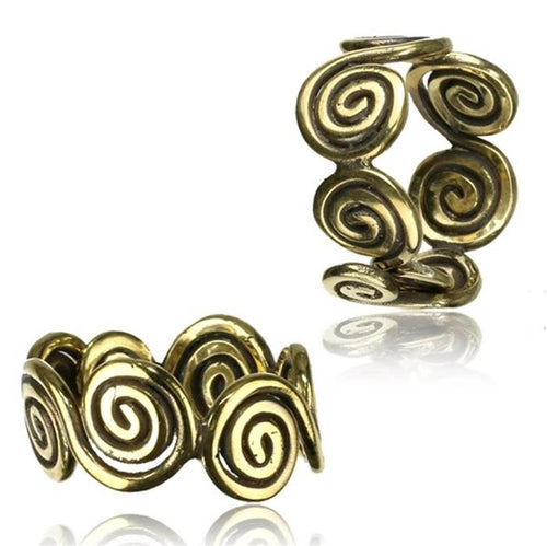 Ringe verstellbar Messing überlappend antik golden breit oder schmal - chic - net.de