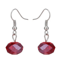 Load image into Gallery viewer, Schmuckset Damen Kette rot Steine silberfarben Ohrringe Perlen flach rund 50 cm Karabiner - chic - net.de
