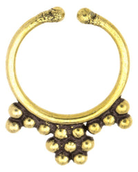 Cargar imagen en el visor de la galería, Septum Fake Piercing Nasenringe Blume Spitzen Messing goldfarben antik exotisch - chic - net.de
