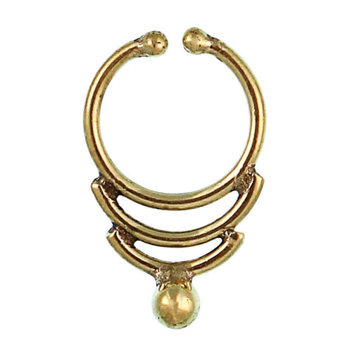 Septum Fake Piercing Nasenringe Bögen Kugel Messing goldfarben nickelfrei antik exotisch Ohrring - chic - net.de